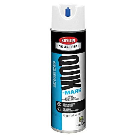 Krylon Quik-Mark WB Inverted Marking Paint, Type: APWA, Brilliant White, Size: 20 oz - Net Wt 17 oz,  A03901004